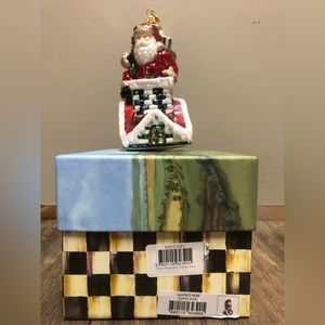 Mackenzie Childs Santa’s Here Christmas Ornament